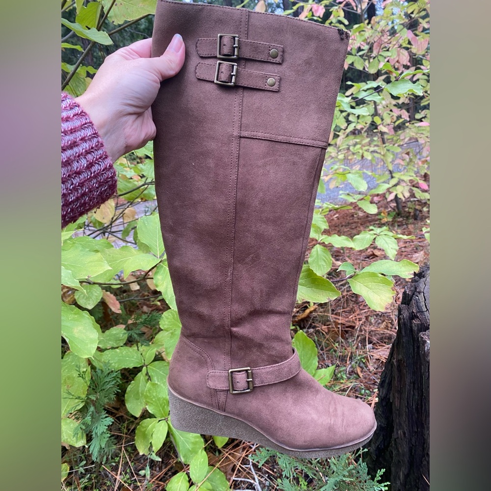 Brown Wedge heel Women's Boots